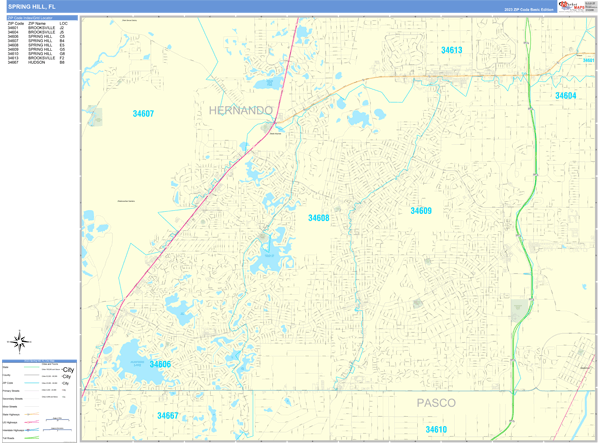 Spring Hill City Digital Map Basic Style